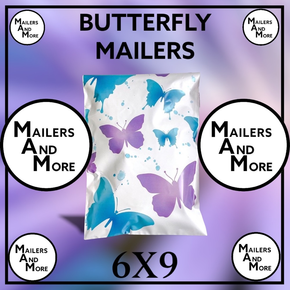 50 6X9 Poly Mailers Butterfly Flat Shipping Envelopes PRICE IS FIRM - Picture 4 of 7